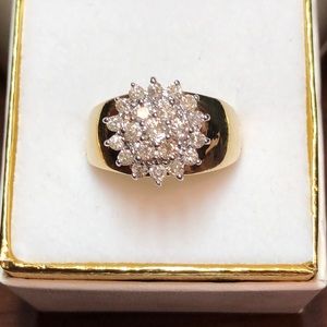 Genuine 1 ctw diamond cluster ring